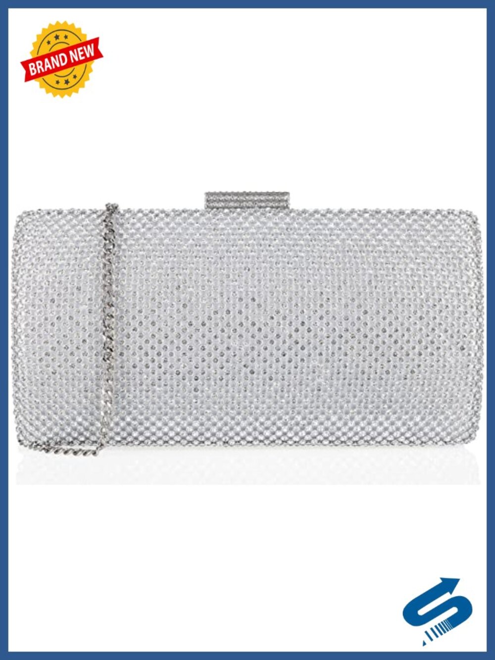 Crystal Rhinestones Evening Clutch with Chain Strap